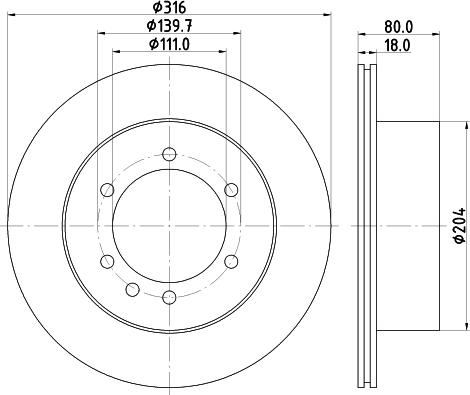 HELLA PAGID 8DD 355 110-831 - Brake Disc autospares.lv