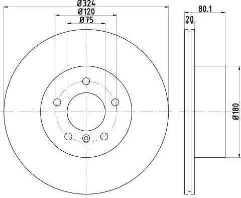 HELLA PAGID 8DD 355 121-761 - Brake Disc autospares.lv