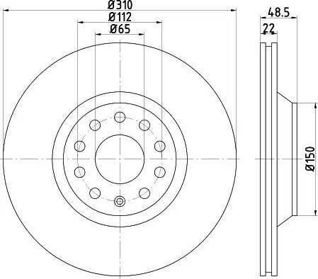 HELLA PAGID 8DD 355 112-111 - Brake Disc autospares.lv