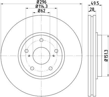 HELLA PAGID 8DD 355 117-451 - Brake Disc autospares.lv