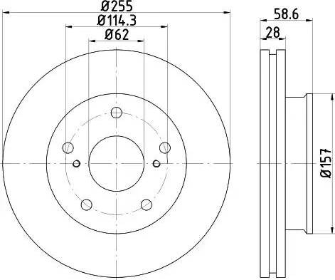 HELLA PAGID 8DD 355 117-001 - Brake Disc autospares.lv