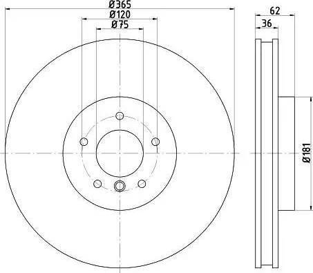 HELLA PAGID 8DD 355 121-451 - Brake Disc autospares.lv