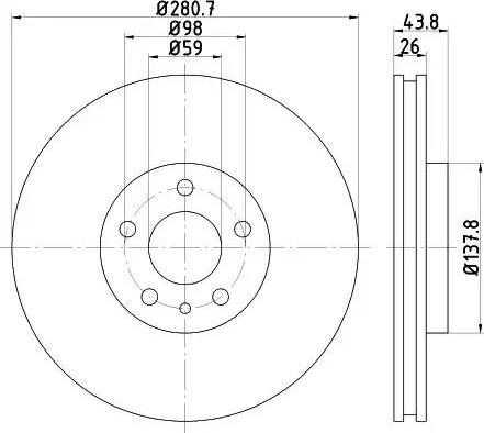 HELLA PAGID 8DD 355 120-291 - Brake Disc autospares.lv