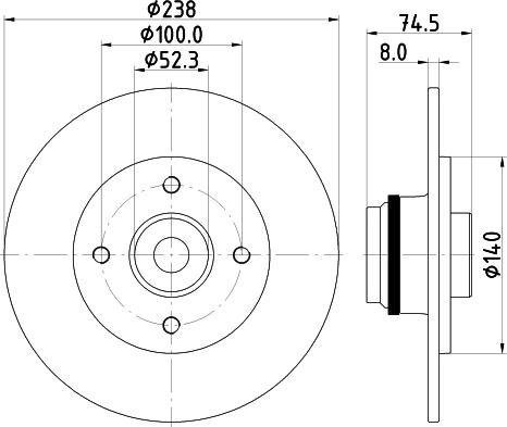 HELLA PAGID 8DD 355 123-351 - Brake Disc autospares.lv