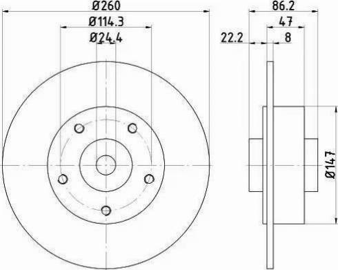 HELLA PAGID 8DD 355 120-101 - Brake Disc autospares.lv