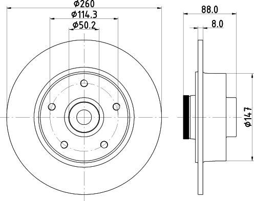 HELLA PAGID 8DD 355 123-311 - Brake Disc autospares.lv