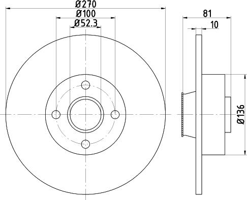 HELLA PAGID 8DD 355 123-271 - Brake Disc autospares.lv