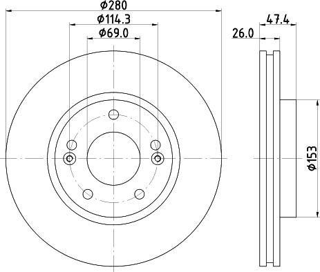 HELLA PAGID 8DD 355 122-341 - Brake Disc autospares.lv