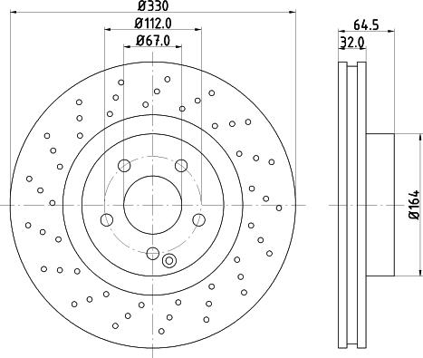 HELLA PAGID 8DD 355 127-951 - Brake Disc autospares.lv