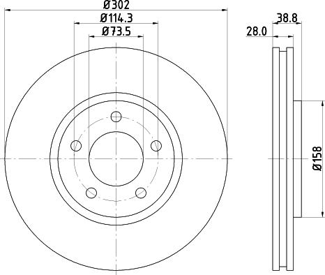 HELLA PAGID 8DD 355 127-671 - Brake Disc autospares.lv