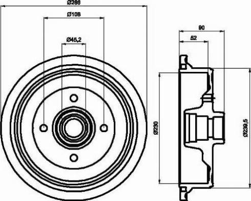 HELLA PAGID 8DT 355 301-681 - Brake Drum autospares.lv