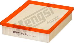 Hengst Filter E686L - Air Filter, engine autospares.lv