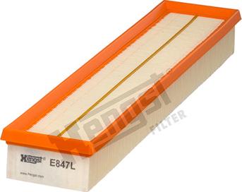 Hengst Filter E847L - Air Filter, engine autospares.lv