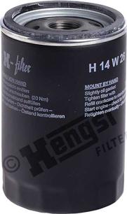 Hengst Filter H14W26 - Oil Filter autospares.lv