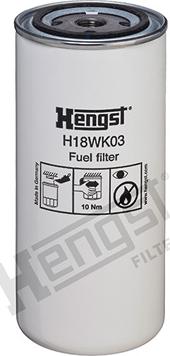 Hengst Filter H18WK03 - Fuel filter autospares.lv