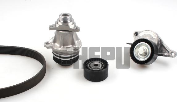 Hepu PK09071 - Water Pump + V-Ribbed Belt Set autospares.lv