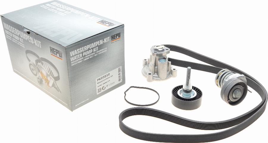 Hepu PK05810 - Water Pump + V-Ribbed Belt Set autospares.lv