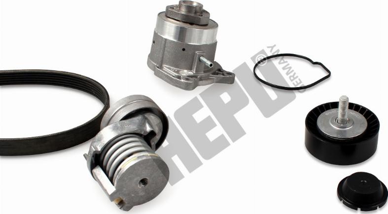 Hepu PK06561 - Water Pump + V-Ribbed Belt Set autospares.lv