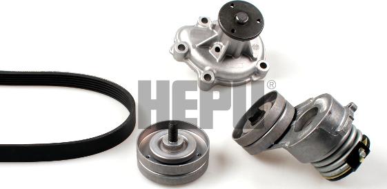 Hepu PK03722 - Water Pump + V-Ribbed Belt Set autospares.lv