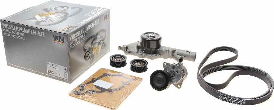 Hepu PK15310 - Water Pump + V-Ribbed Belt Set autospares.lv