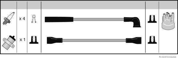 Herth+Buss Jakoparts J5390002 - Ignition Cable Kit autospares.lv