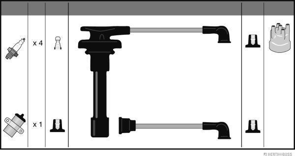 Herth+Buss Jakoparts J5386007 - Ignition Cable Kit autospares.lv