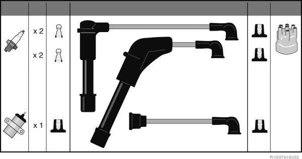 Herth+Buss Jakoparts J5381041 - Ignition Cable Kit autospares.lv