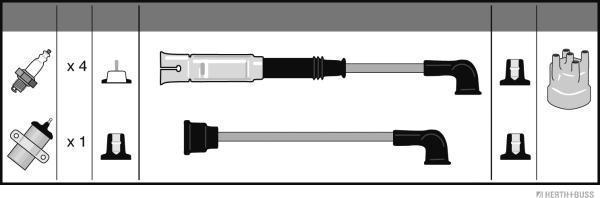 Herth+Buss Jakoparts J5381032 - Ignition Cable Kit autospares.lv