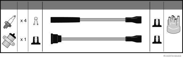 Herth+Buss Jakoparts J5388004 - Ignition Cable Kit autospares.lv