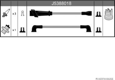 Herth+Buss Jakoparts J5388018 - Ignition Cable Kit autospares.lv