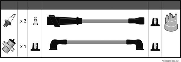 Herth+Buss Jakoparts J5388018 - Ignition Cable Kit autospares.lv