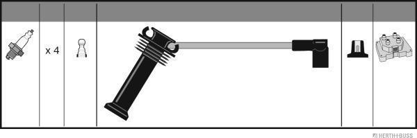 Herth+Buss Jakoparts J5383044 - Ignition Cable Kit autospares.lv