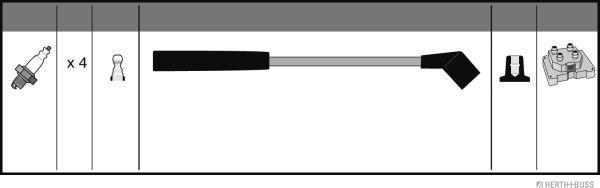 Herth+Buss Jakoparts J5383023 - Ignition Cable Kit autospares.lv