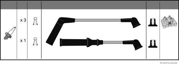 Herth+Buss Jakoparts J5382001 - Ignition Cable Kit autospares.lv