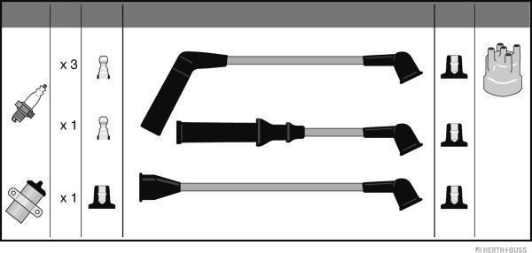 Herth+Buss Jakoparts J5382002 - Ignition Cable Kit autospares.lv