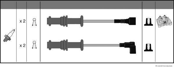 Herth+Buss Jakoparts J5387004 - Ignition Cable Kit autospares.lv