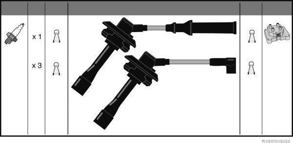 Herth+Buss Jakoparts J5387017 - Ignition Cable Kit autospares.lv