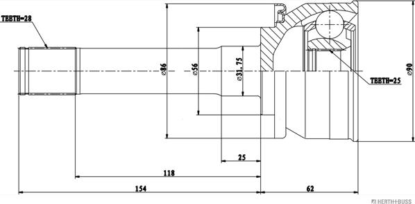 Herth+Buss Jakoparts J2825034 - Joint Kit, drive shaft autospares.lv