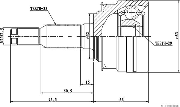 Herth+Buss Jakoparts J2820900 - Joint Kit, drive shaft autospares.lv