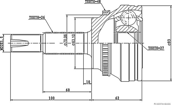 Herth+Buss Jakoparts J2822128 - Joint Kit, drive shaft autospares.lv