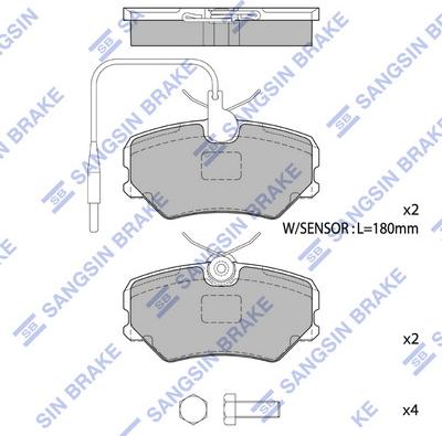 Hi-Q SP1180 - Brake Pad Set, disc brake autospares.lv