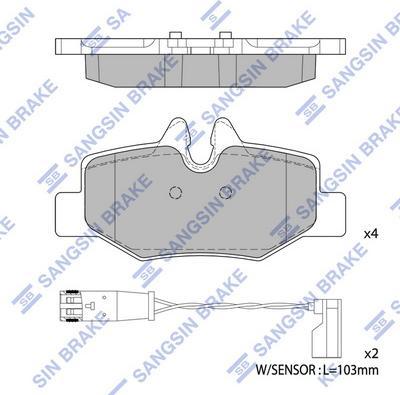 Hi-Q SP1896 - Brake Pad Set, disc brake autospares.lv