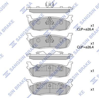 Hi-Q SP1295 - Brake Pad Set, disc brake autospares.lv