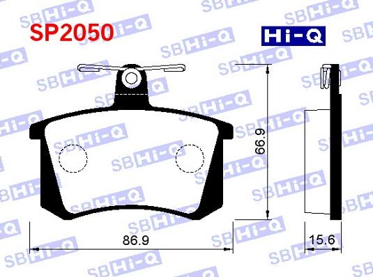 Hi-Q SP2050 - Brake Pad Set, disc brake autospares.lv