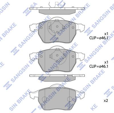 Hi-Q SP2001B - Brake Pad Set, disc brake autospares.lv