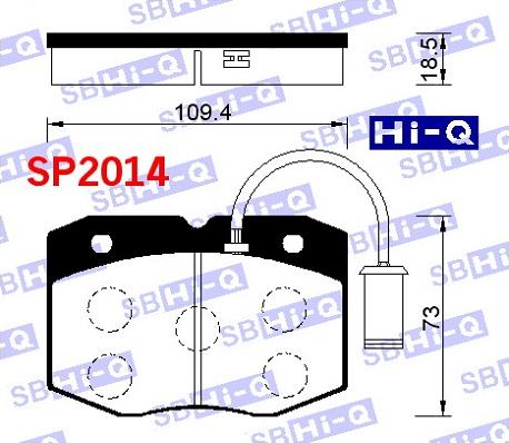 Hi-Q SP2014 - Brake Pad Set, disc brake autospares.lv