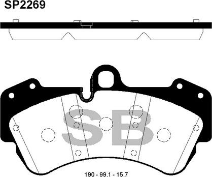 Hi-Q SP2269 - Brake Pad Set, disc brake autospares.lv