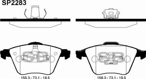 Hi-Q SP2283 - Brake Pad Set, disc brake autospares.lv