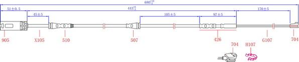 Hi-Q SWS1513 - Warning Contact, brake pad wear autospares.lv