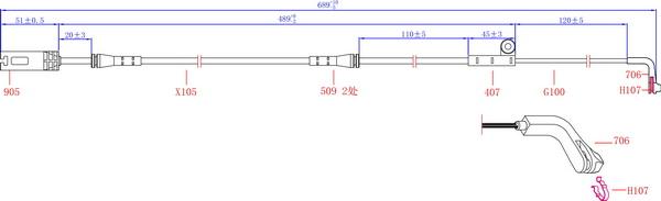 Hi-Q SWS1512 - Warning Contact, brake pad wear autospares.lv